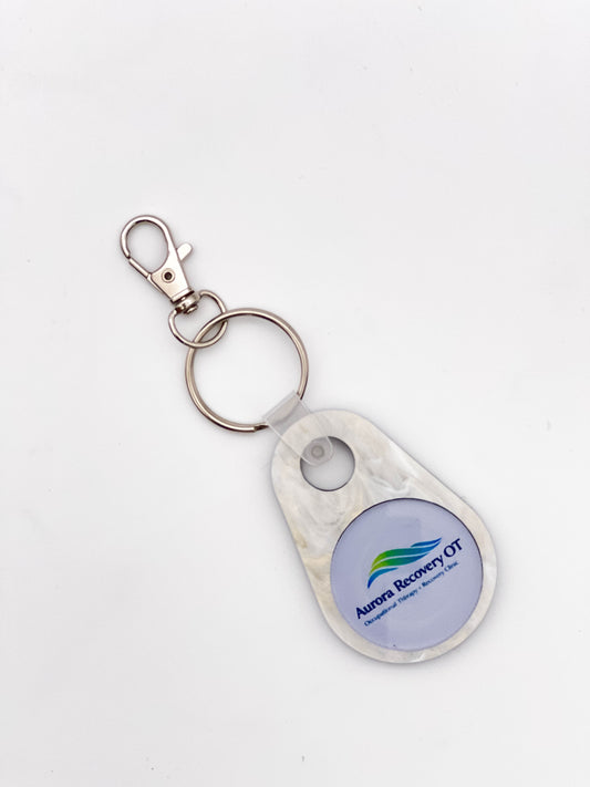 3 Custom NFC Keychains with Your Logo (Limited Edition Marble)