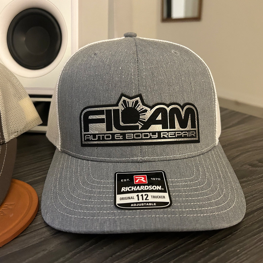 Laser engraving leather patches for hats