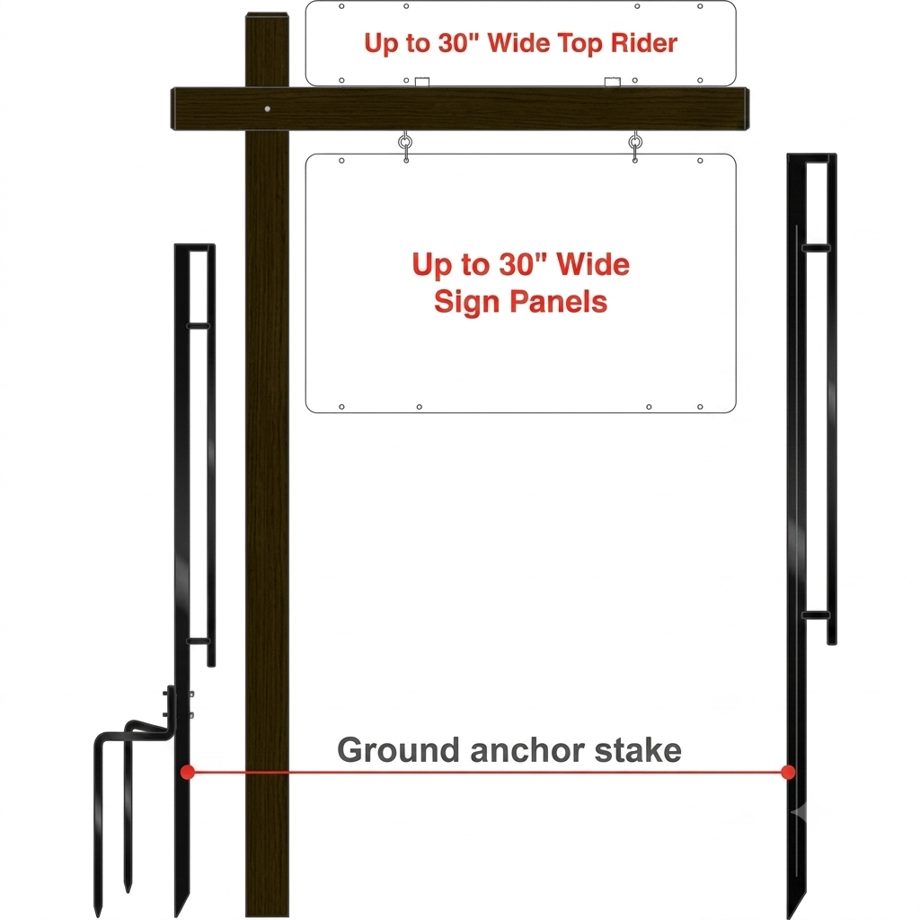 Aluminum Single Arm Sign Post