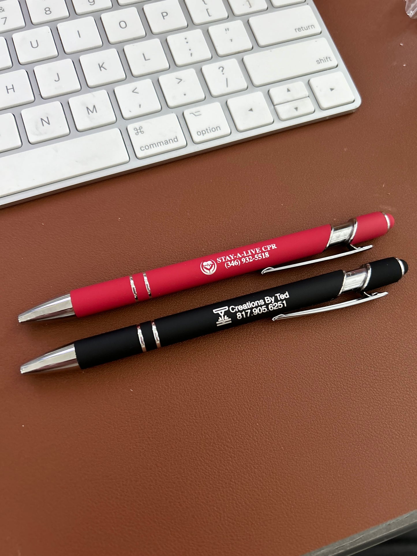 Engraved Soft Touch Pen with Stylus