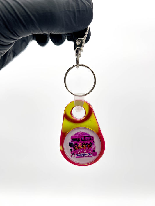 3 Custom NFC Keychains with Your Logo (Limited Edition Color Shift Pink)