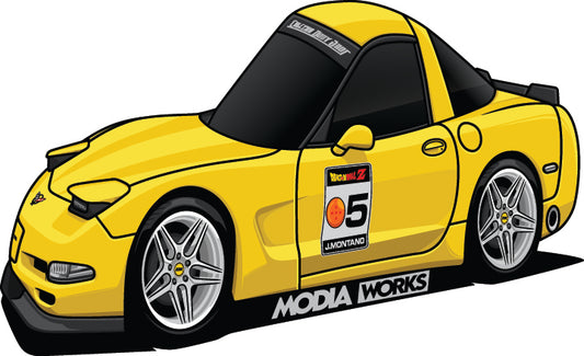 ModiaWorks Yellow Vette Key Chains