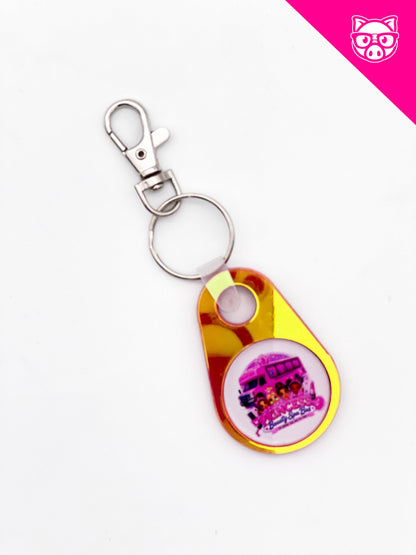 3 Custom NFC Keychains with Your Logo (Limited Edition Color Shift Pink)
