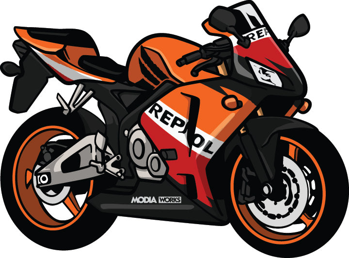 ModiaWorks orange Sport Bike - Key chains