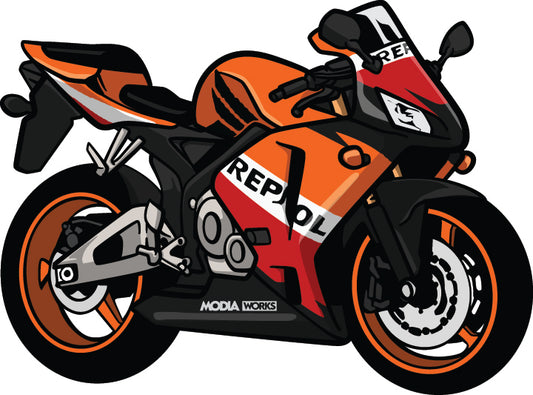 ModiaWorks orange Sport Bike - Key chains